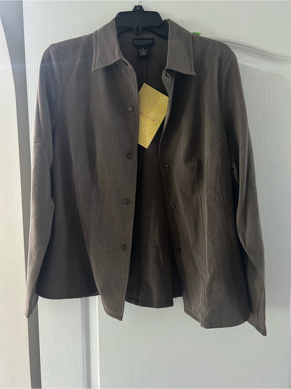 Dialogue Brown Button-Front Blazer Jacket